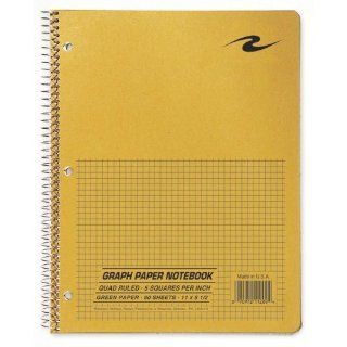 Roaring Spring Three Hole Punched Quadrille Notebook   80 Sheet   15lb   Quad Ruled   Letter 8.5" x 11"   1 Each   Green Media 