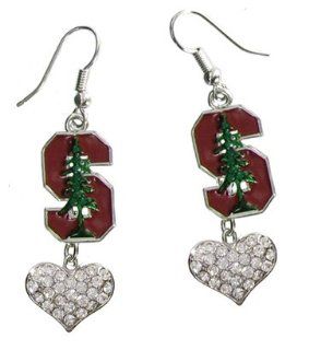 "Stanford Lovers" Officially Licensed Stanford University Fish Hook Earrings with S and Tree Logo 