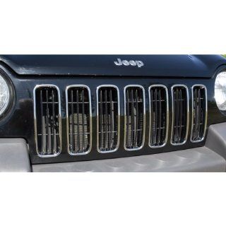 Rugged Ridge 13310.37 Chrome Grille Insert for Jeep Liberty 2002 2004   7 Piece Automotive