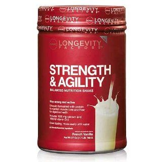GNC Longevity Factors Strength & Agility, Balanced Nutrition Shake, French Vanilla, 27 oz Health & Personal Care
