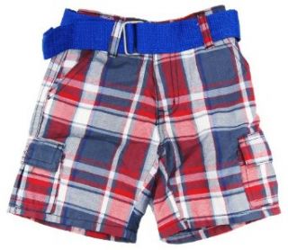 American Heritage Toddler Boys Plaid Twill Belted Cargo Shorts Shorts Urban Kids Clothing