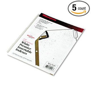 Wilson Jones Gold Pro Insertable Tab Index, Clear 5 Tab, Letter, White Sheets