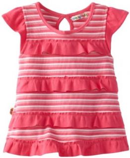 MINI BAMBA APPAREL Baby Girls Infant Stripe YD Tunic With Ruffles, Multi, 12 Months Infant And Toddler Playwear Dresses Clothing