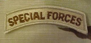 Special Forces Tab   SEW ON (DCU (Desert)) Clothing
