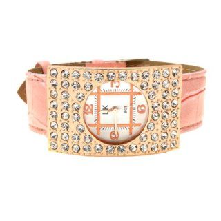 Faux Rhinestone Décor Rectangle Case Wrist Watch for Women Watches