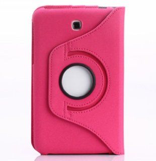 Richton 360degree rotating leather stand Case swivel Protective Cover with stylus pen holder and card slot for Samsung Galaxy Tab 3 7.0 P3200 7inch Android Tablet Hot pink Computers & Accessories