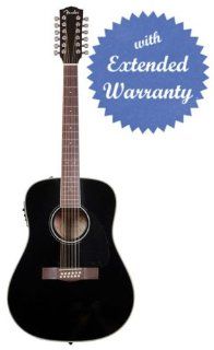 Fender CD 160SE 12 String Dreadnought Acoustic Electric Guitar with Gear Guardian Extended Warranty   Black Musical Instruments