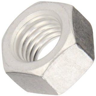 Aluminum Hex Nut, Plain Finish, ASME B18.2.2, 1/2" 13 Thread Size, 3/4" Width Across Flats, 7/16" Thick (Pack of 50)