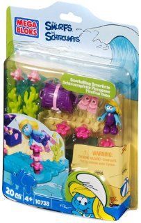 The Smurfs Mega Bloks Set #10738 Snorkeling Smurfette Toys & Games