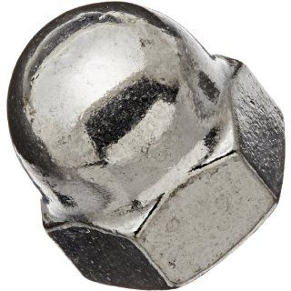 18 8 Stainless Steel Acorn Nut, Plain Finish, Right Hand Threads, Self Locking, Class 2B #10 24 Threads, 3/4" Width Across Flats (Pack of 20)