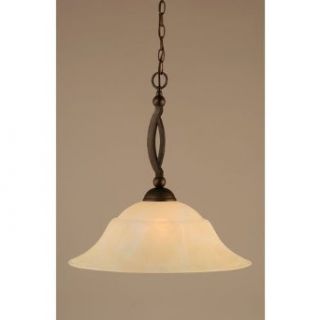 Bow Downlight Pendant w 20 in. Amber Marble Glass Shade   Ceiling Pendant Fixtures  