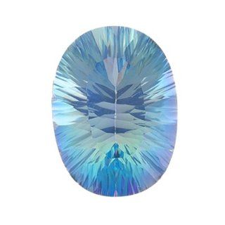 13.00 Cts of AAA 18x13 mm Oval Concave Loose Cassiopeia Mystic Topaz ( 1 pcs ) Gemstone Jewelry