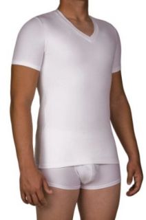 Underworks Mens Microfiber Compression V Neck T shirt Clothing