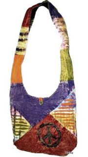 Agan Traders Patch Cotton Peace Symbol Yoga Hippie Tie Dye Bohemian Gypsy Shoulder Bag Clothing