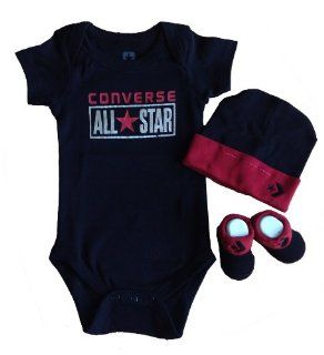Converse Baby Bodysuit, Booties & Cap 3 Pcs Set Clothing