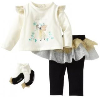 Vitamins Baby Girls Infant Make A Wish 3 Piece Skegging Set, White, 12 Months Clothing