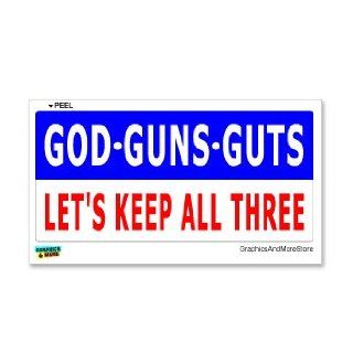 God Guns Guts Let's Keep All Three   Made In America   support troops   Window Bumper Laptop Sticker Automotive