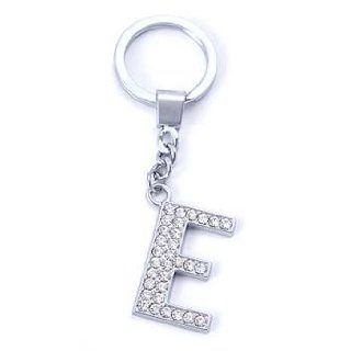 Rhinestone Crystal Letter E Key Ring Clothing