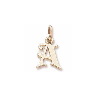 Rembrandt Charms Letter A Charm, Gold Plated Silver Jewelry