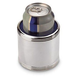 Silver Plated Cold Beverage Drink Holder, Engraveable Men's Keepsake Gifts Jewelry