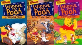 Winnie the Pooh Spookable Pooh / Frankenpooh / Boo To You Too   VHS 3 Pack Movies & TV