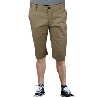 Azzuro Men Above Knee Buttoned Closure Waistband Loop Shorts at  Mens Clothing store