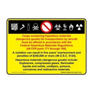Carriage by Aircraft Materials Dangerous Goods Sign NHE 13016 Hazmat  Business And Store Signs 