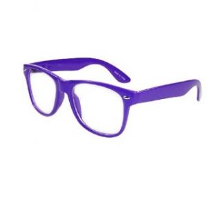 New Glossy Purple Wayfarer Nerd Glasses Clear Lens Optical Quality Clothing