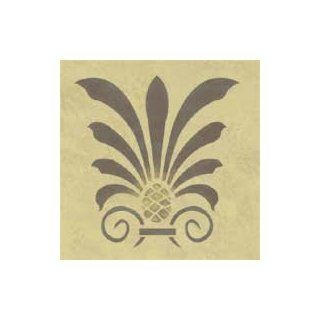 Pineapple Fronds Accent Stencil   Also in 8 x 8 inch size   7.5 mil standard