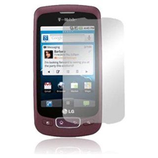 LG Optimus T Clear Screen Protector Cover For T Mobile Also known as LG P509 Burgundy  Smore Retail Packaging 