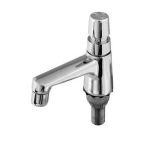 T&S Brass B 0712 Basin Faucet w/ Slow Self Closing, Push Button, Each   Kitchen Sink Faucets  