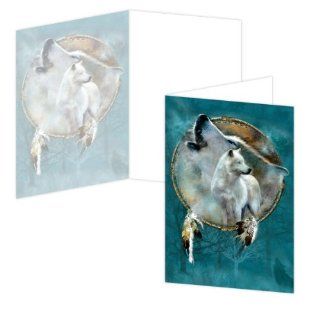ECOeverywhere Wolf Spirit Shield Boxed Card Set, 12 Cards and Envelopes, 4 x 6 Inches, Multicolored (bc12486)  Blank Postcards 