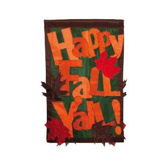 Happy Fall Y'all 2 Sided Garden Flag Size 44" H x 28" W  Outdoor Flags  Patio, Lawn & Garden