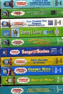 thomas & friends set 10 vhs Percy's Ghostly Trick, Thomas the Tank Engine   Best of Percy , Thomas the Tank Engine & Friends   Cranky Bugs & Other Thomas Stories, Thomas & Friends Sing Along & Stories , Thomas & Friends Songs