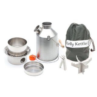 Camp Stove by Kelly Kettle. This Medium Stainless Steel Scout Cook Stove Complete Kit, is the perfect Camp Stove for Cooking, Hiking, Camping, Kayaking, Fishing, and Hunting. The very light and versatile Kelly Kettle Camp Stove is also ideal for Emergency 