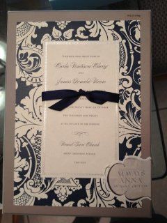 Always Anna Navy with Silver Foil Invitation Kit   Party Invitations
