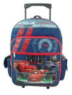 Christmas Disney Cars Large Rolling Backpack and Bonus Cars New Arrival McQueen Racing Toddler Backpack Set, Size Approximately 16" and 12" Toys & Games