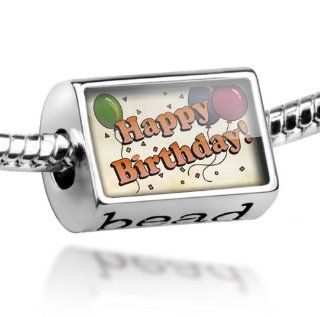 Beads "Happy Birthday"   Pandora Charm & Bracelet Compatible NEONBLOND Jewelry & Accessories Jewelry