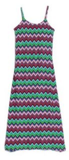 Chili Pop Girls 4 16 Fit and Flare Missoni Print Maxi Dress in Sliky Soft ITY Fabric in Blue Crush Size 14 16 Clothing