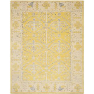 Safavieh Hand knotted Stone Wash Yellow Wool/ Cotton Rug (8 X 10)