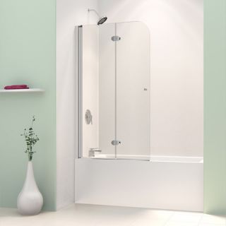 Dreamline SHDR363658001 Bathtub Shower Door, 36 EZfold Frameless Hinged, Clear 1/4 Glass Chrome