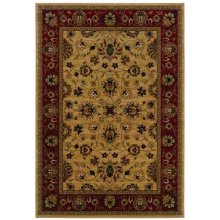 Traditional Ivory/ Red Oriental pattern Area Rug (67 X 96)
