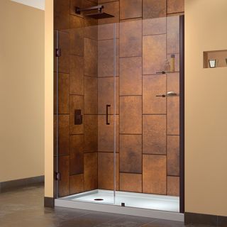 Dreamline SHDR20567210S06 Frameless Shower Door, 56 to 57 Unidoor Hinged, Clear 3/8 Glass Oil Rubbed Bronze