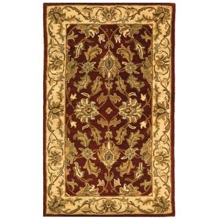 Handmade Heritage Kashan Red/ Ivory Wool Rug (2 X 3)