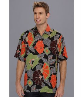 Tommy Bahama African Blooms Camp Shirt Mens Short Sleeve Button Up (Black)