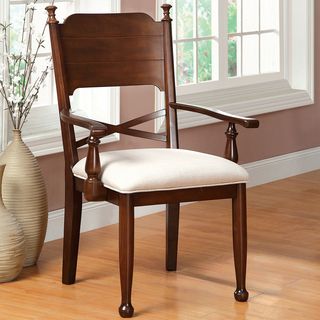 Furniture Of America Descani Brown Cherry Arm Chair (set Of 2)
