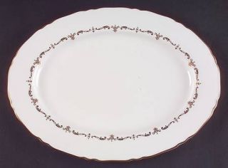 Royal Worcester Gold Chantilly 13 Oval Serving Platter, Fine China Dinnerware  