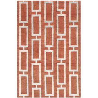 Safavieh Hand knotted Stone Wash Rust Wool/ Cotton Rug (4 X 6)