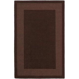 Hand tufted Chocolate Border Wool Rug (4 X 6)