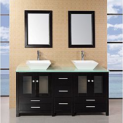 Design Element Design Element Aden 61 inch Double Sink Bathroom Vanity Set Black Size Double Vanities